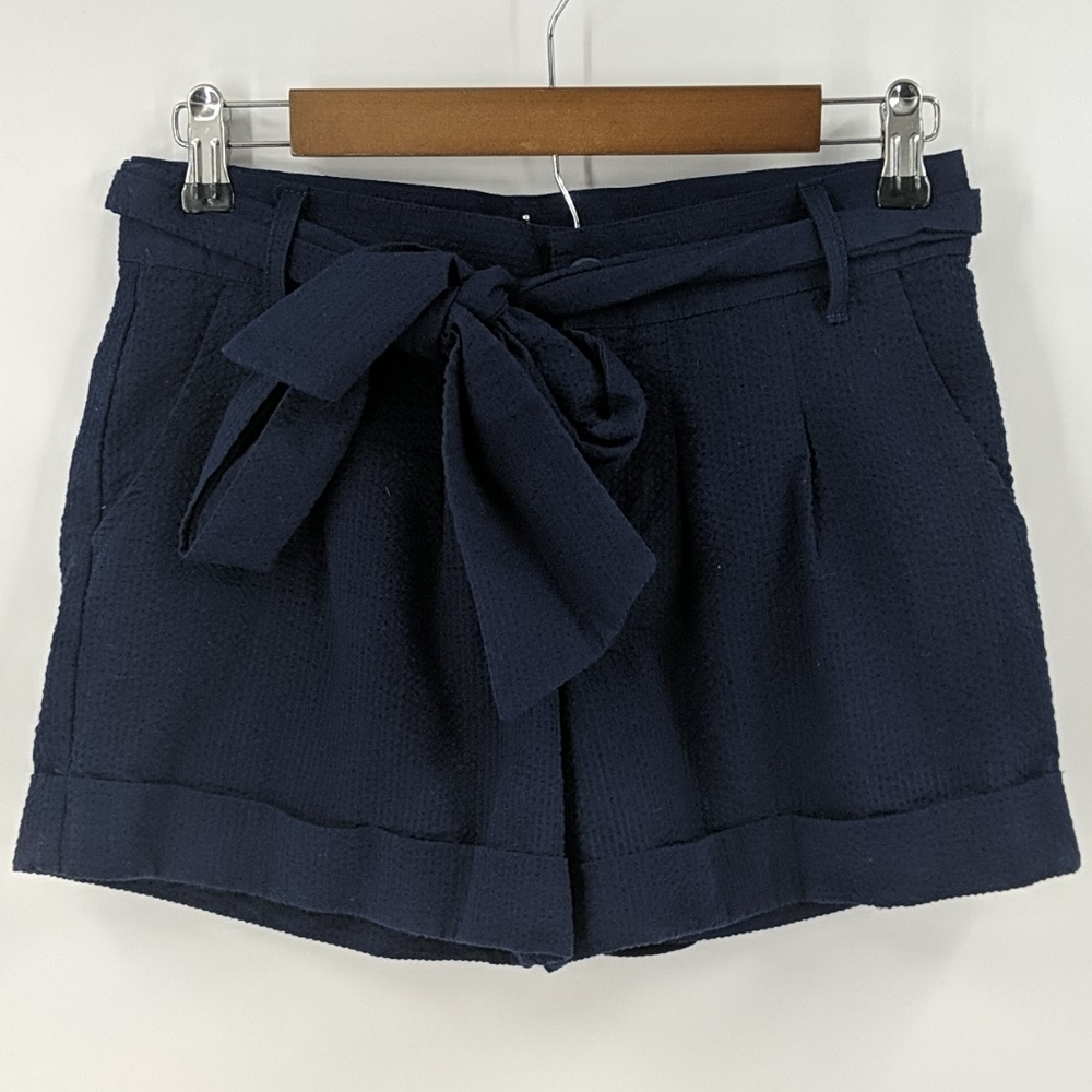 LAUREN JAMES Seersucker Tie Waist Shorts